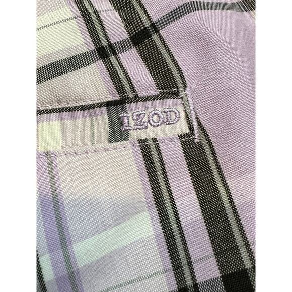 Women's IZOD Purple White Black Plaid Golf Beach Boating Bermuda Shorts Size 10 - Picture 10 of 10